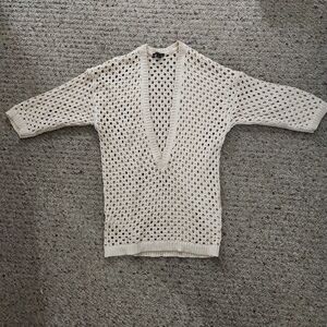 Ann Taylor Cream Off-the-Shoulder Sweater